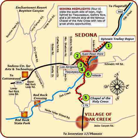 Map of Sedona Areas. Sedona Map Collection. Simple, Useful, Good.